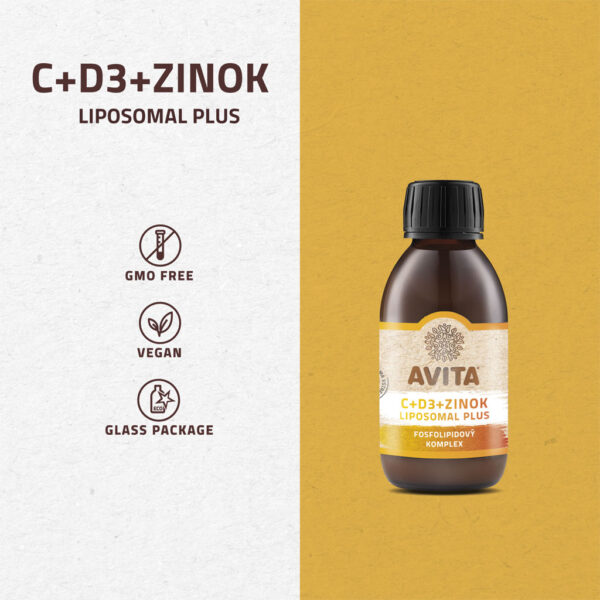 Avita C+D3+ZINOK LIPOSOMAL PLUS doplnok výživy 20 dávok