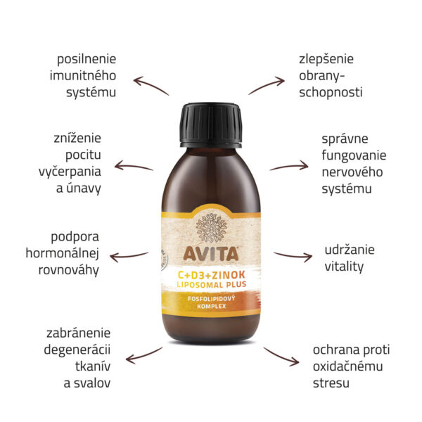 Avita C+D3+ZINOK LIPOSOMAL PLUS doplnok výživy 20 dávok
