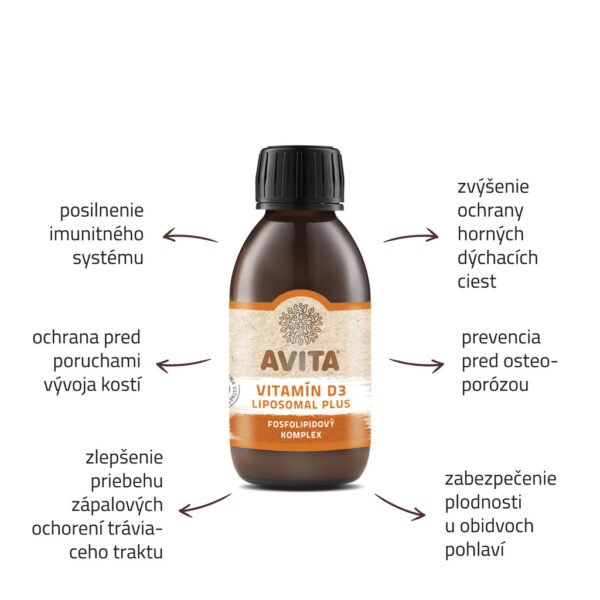Avita VITAMIN D3 LIPOSOMAL PLUS doplnok výživy 20 dávok