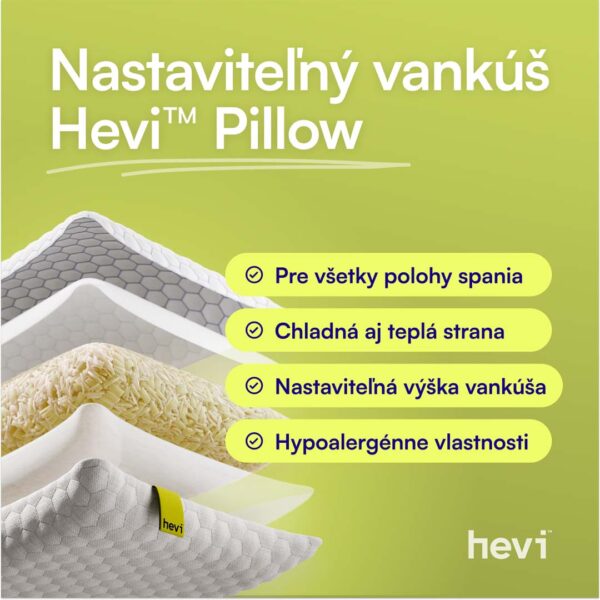Nastaviteľný anatomický vankúš Hevi™ Pillow