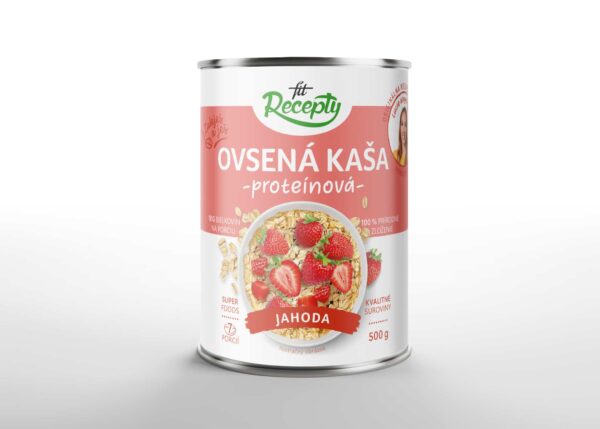 Fit Recpety Ovsená kaša - proteínová - jahoda